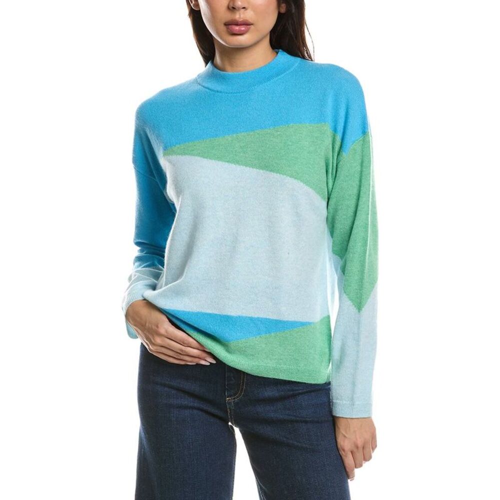 Forte Cashmere Womens  Waves Crewneck 100% Cashmere Sweater